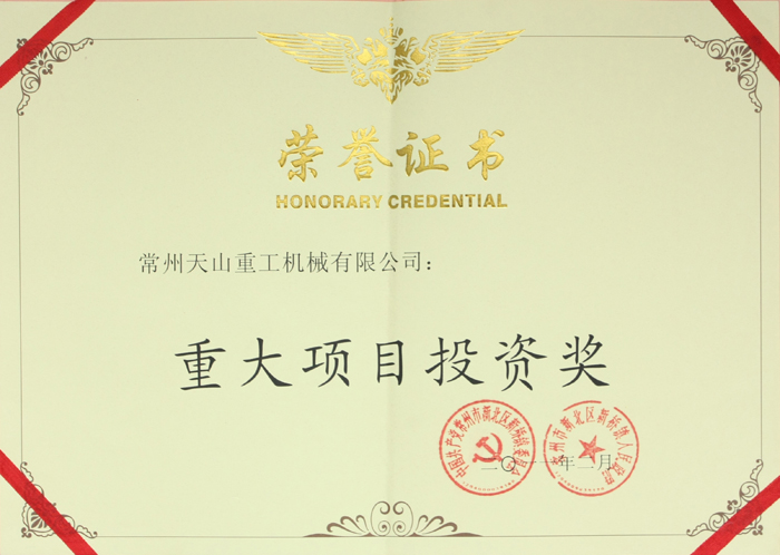 重大項目投資獎